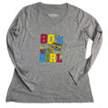 80's Girl Long Sleeve Gray Women's Tee- Size Large