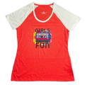 Red Soft Vintage Girls Just Wanna Have Fun Women's Tee- Size Medium