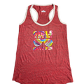 Girls Just Wanna Have Fun Women's Soft Red Tank Top- Size Large