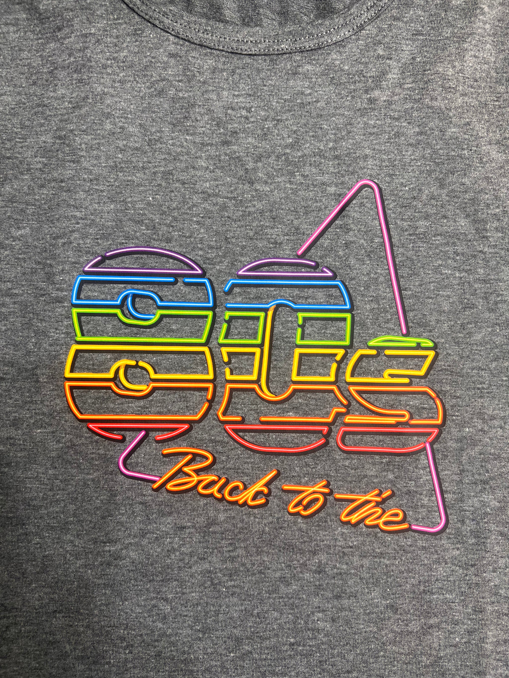 Neon Sign Back to the 80's Women's Gray Tank- Size Small