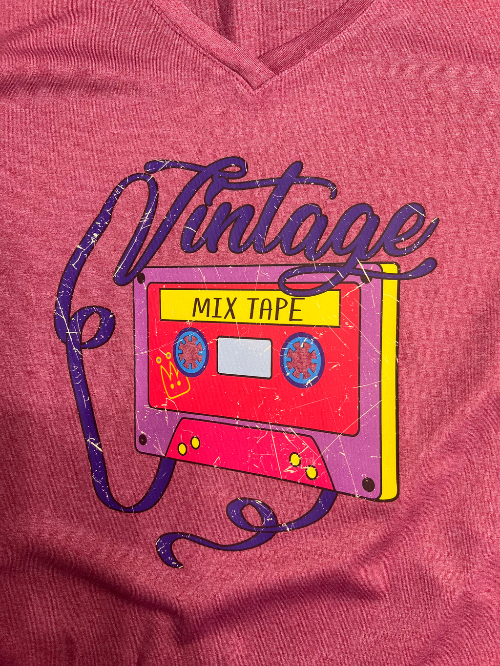 Vintage Tape Women's Athletic V-Neck Long Sleeve Tee- Size Small