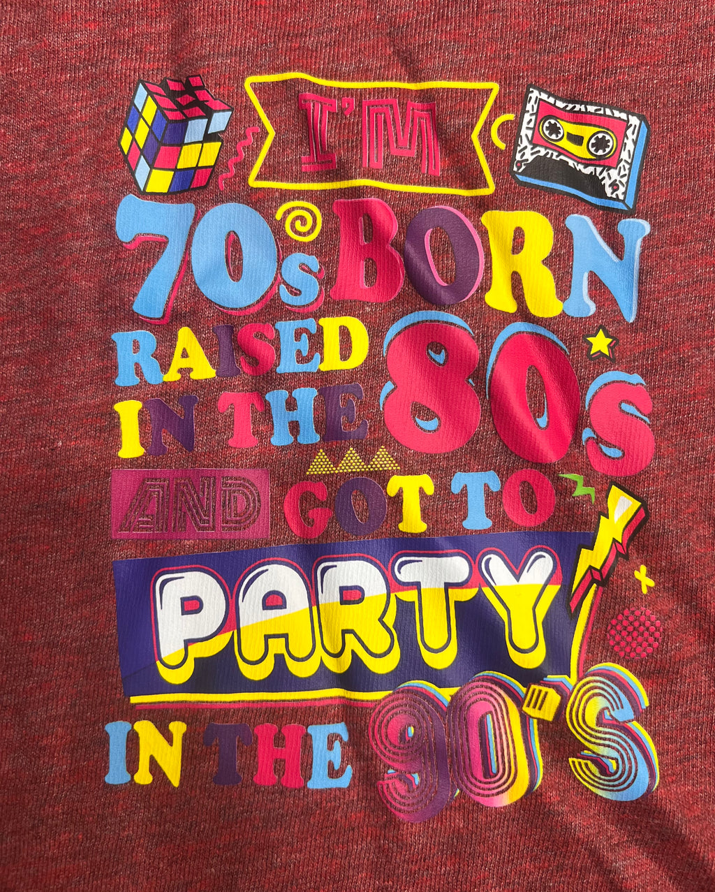 70's Born, Raised in the 80's, and Got to Party  in the 90's Soft Red Classic Tank- Large