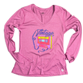 Vintage Tape Women's Athletic V-Neck Long Sleeve Tee- Size Small
