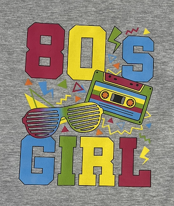 80's Girl Long Sleeve Gray Women's Tee- Size Large