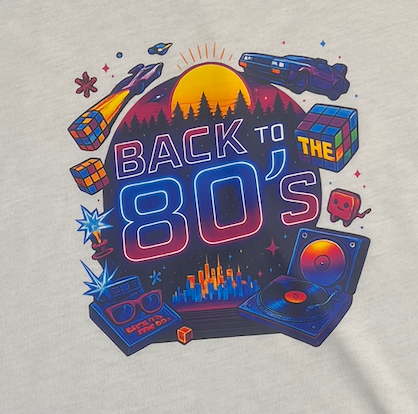 Back to the 80's Women's V-Neck Tee- Large