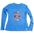 This is My 80s Costume Blue V-Neck Athletic Long Sleeve Tee- Large
