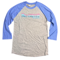 Unisex Blue Long Sleeve Soft Baseball Tee with The Deloreans Band Logo