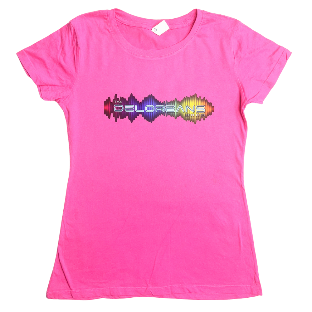The Deloreans Band Equalizer Logo Pink Women's Tee- Size Large