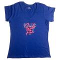 Girls Just Wanna Have Fun Women's Soft Blue V-Neck- XL