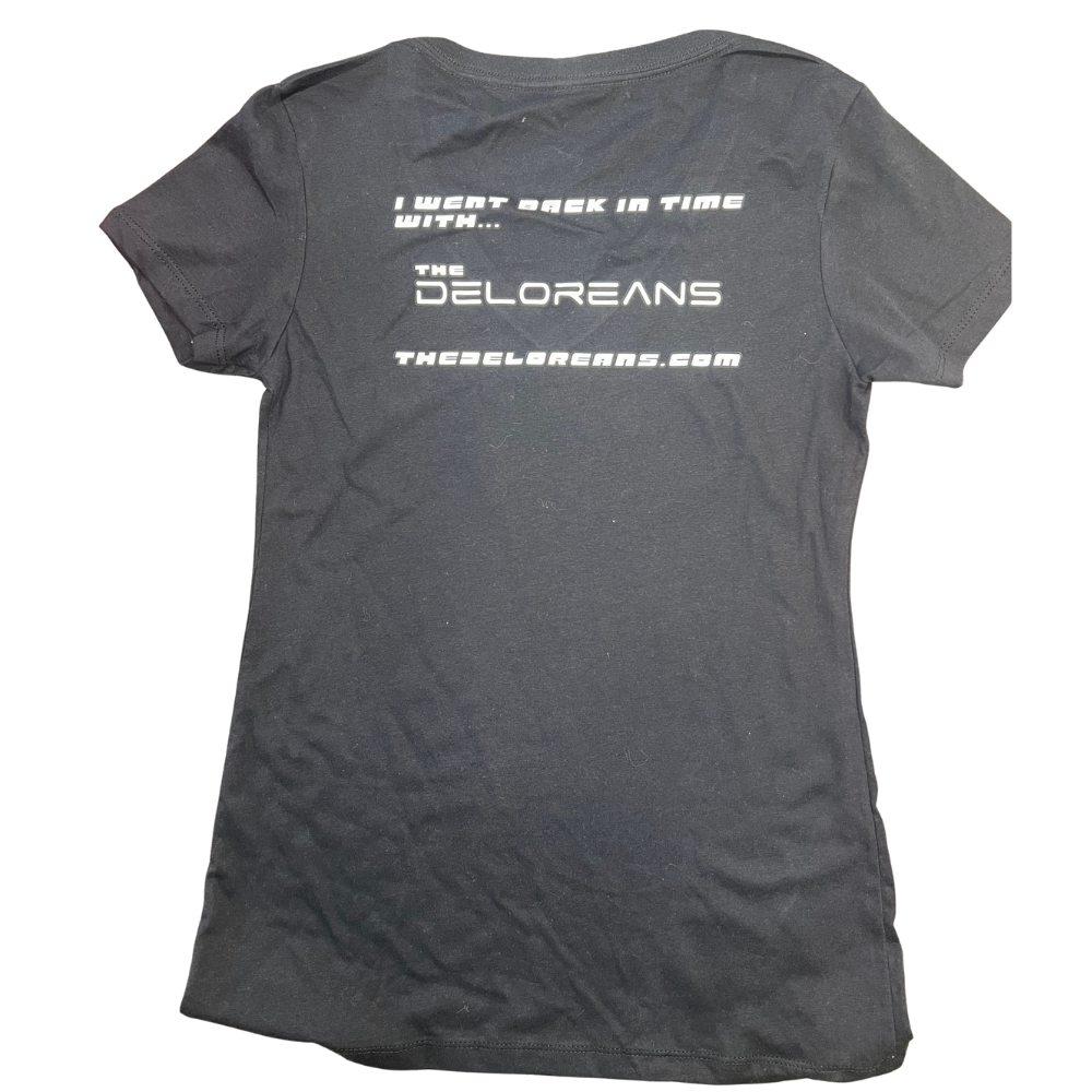 The Deloreans Band Fan Logo Women's V-Neck Navy Tee- Size Medium