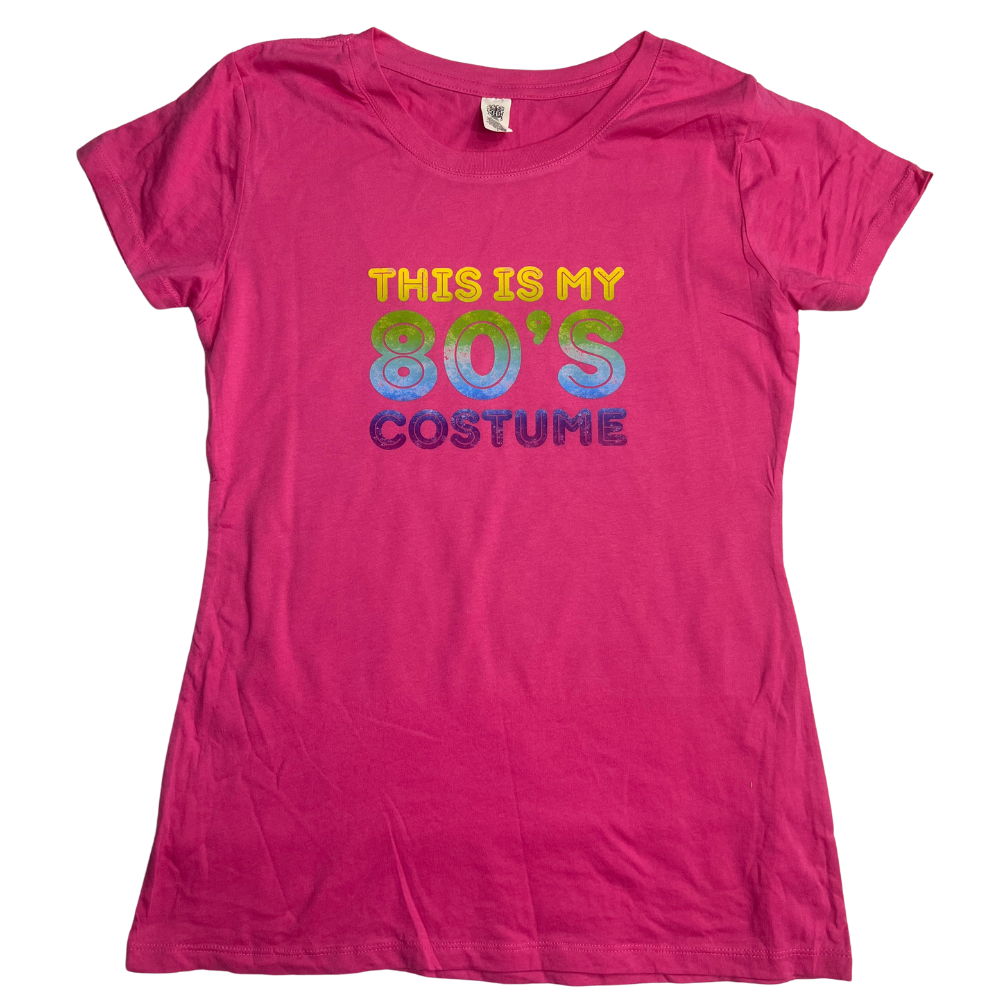 This is My 80's Costume Women's Pink Tee- Large