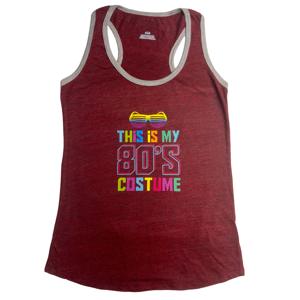 This is My 80's Costume Women's Soft Red Tank Top- Size Large
