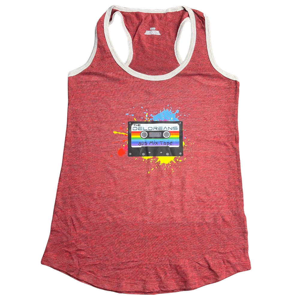Mix Tape The Deloreans Band Soft Red Tank- Size Large